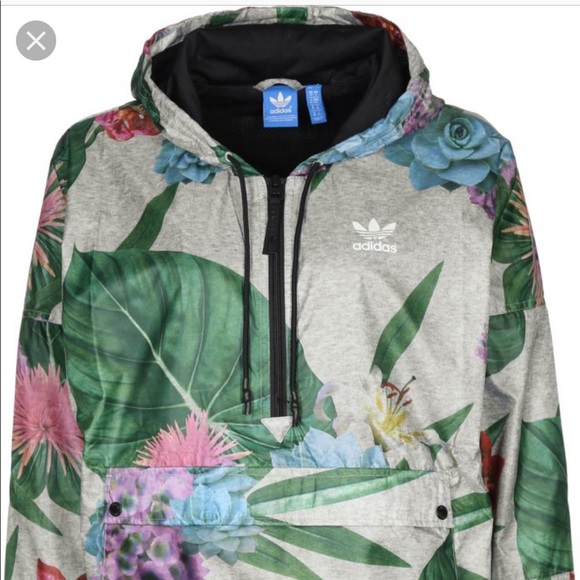 adidas floral windbreaker
